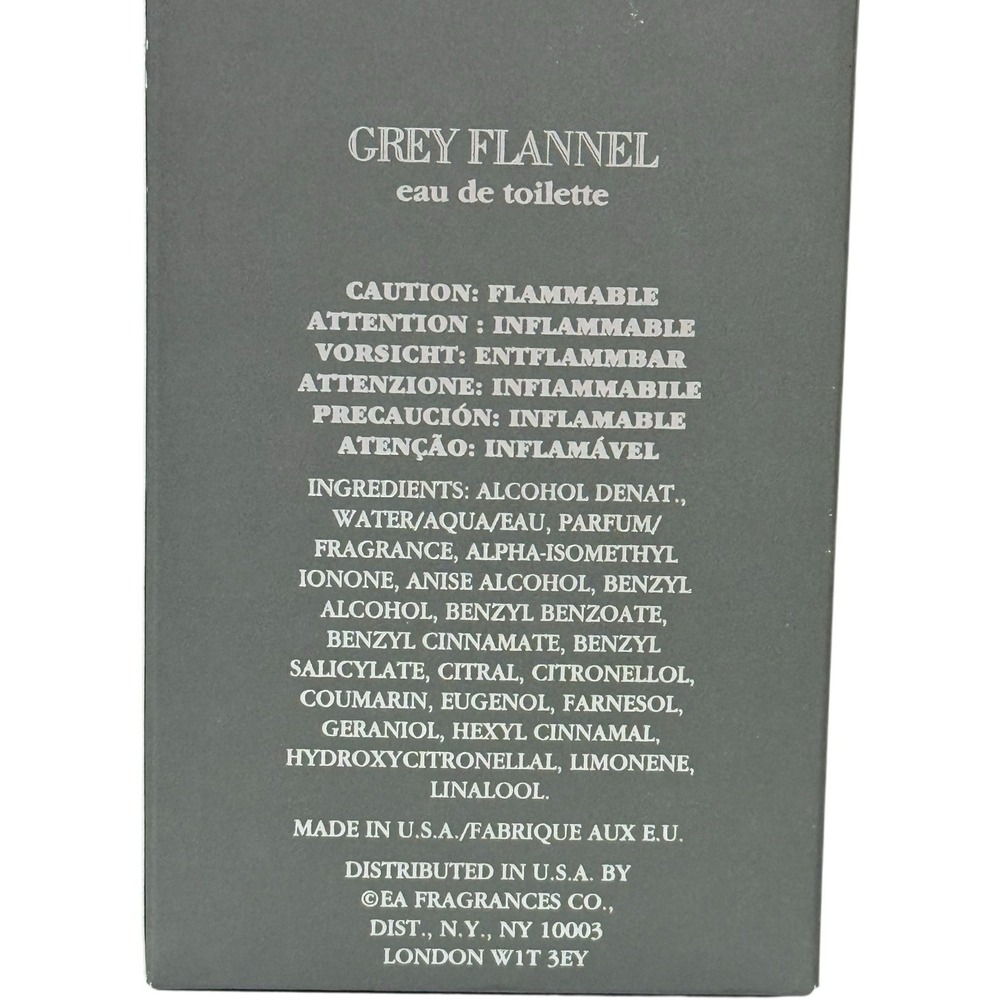 Grey Flannel Eau de Toilette Cologne Geoffrey Beene 8 fl oz - Picture 3 of 3